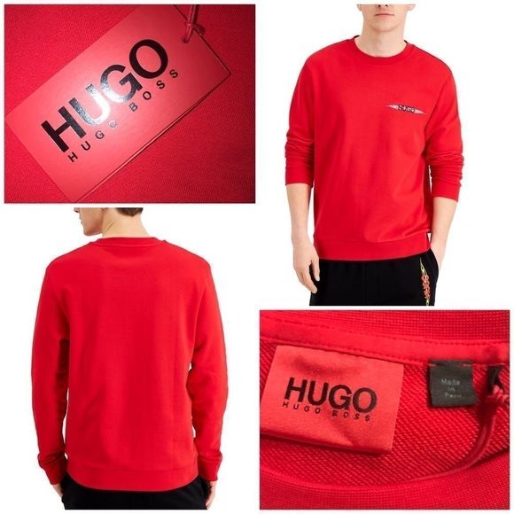HUGO BOSS Men's Flame Logo Sweatshirt  Medium - Picture 11 of 12